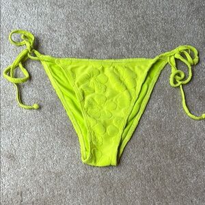 Neon Yellow Floral Bikini Bottom